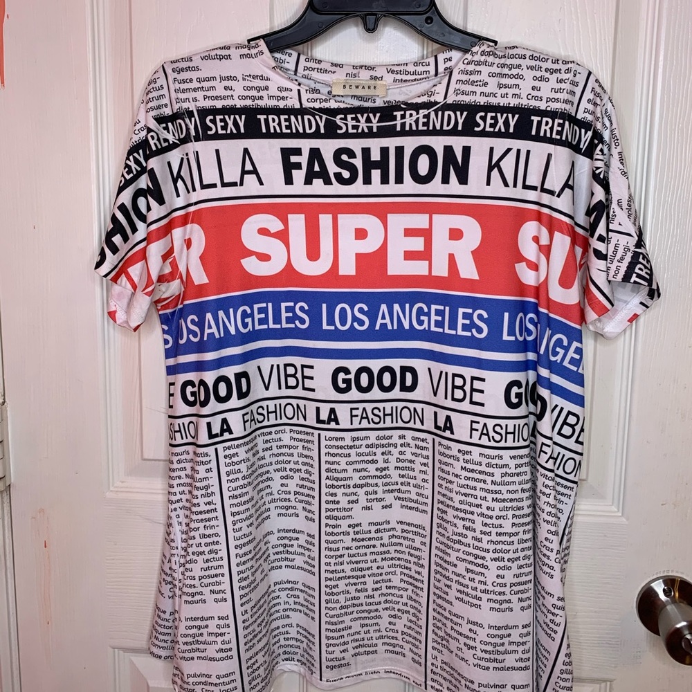 White graphic tee